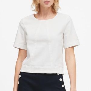 Banana Republic White Denim Top